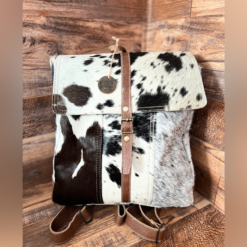 Myra Cowhide Leather Large Backpack - image 1